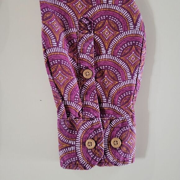 Duluth Trading Purple Patterned Artisan Hemp Long Sleeve Tunic - Picture 10 of 16